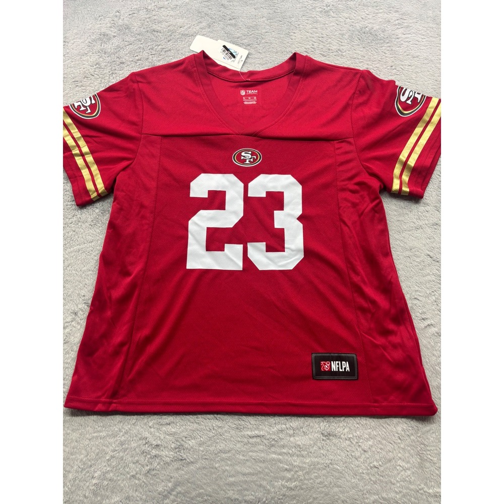 San Francisco 49ers Christian McCaffrey 23 Jersey NFL Womens XL Red NFLPA New